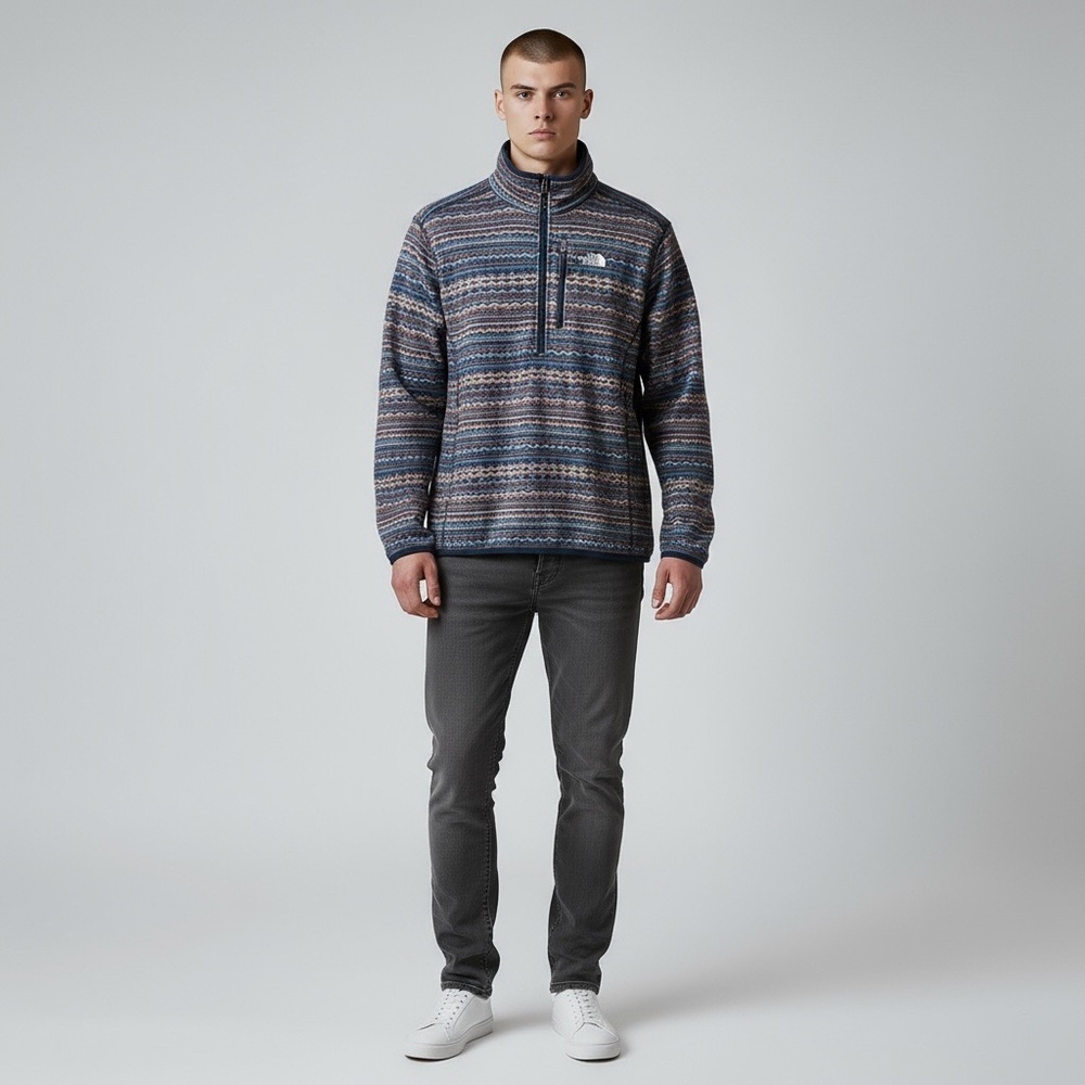 🌻The North Face Geometric Zigzag Outdoor Pullover Men’s Medium - Picture 2 of 9